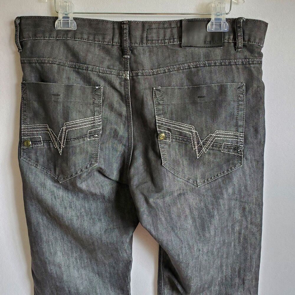 Blue Rag Jeans Mens Size 36 Charcoal Black Denim Distressed Streetwear Casual - Picture 11 of 16